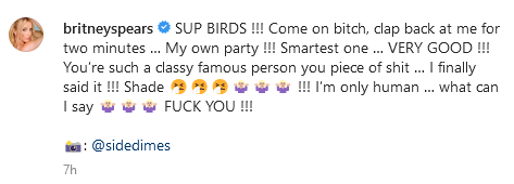 SUP BIRDS !!! Come on bitch, clap back at me for two minutes … My own party !!! Smartest one … VERY GOOD !!! You’re such a classy famous person you piece of shit … I finally said it !!! Shade 🤧🤧🤧🤷🏼‍♀️🤷🏼‍♀️🤷🏼‍♀️ !!! I’m only human … what can I say 🤷🏼‍♀️🤷🏼‍♀️🤷🏼‍♀️ FUCK YOU !!!